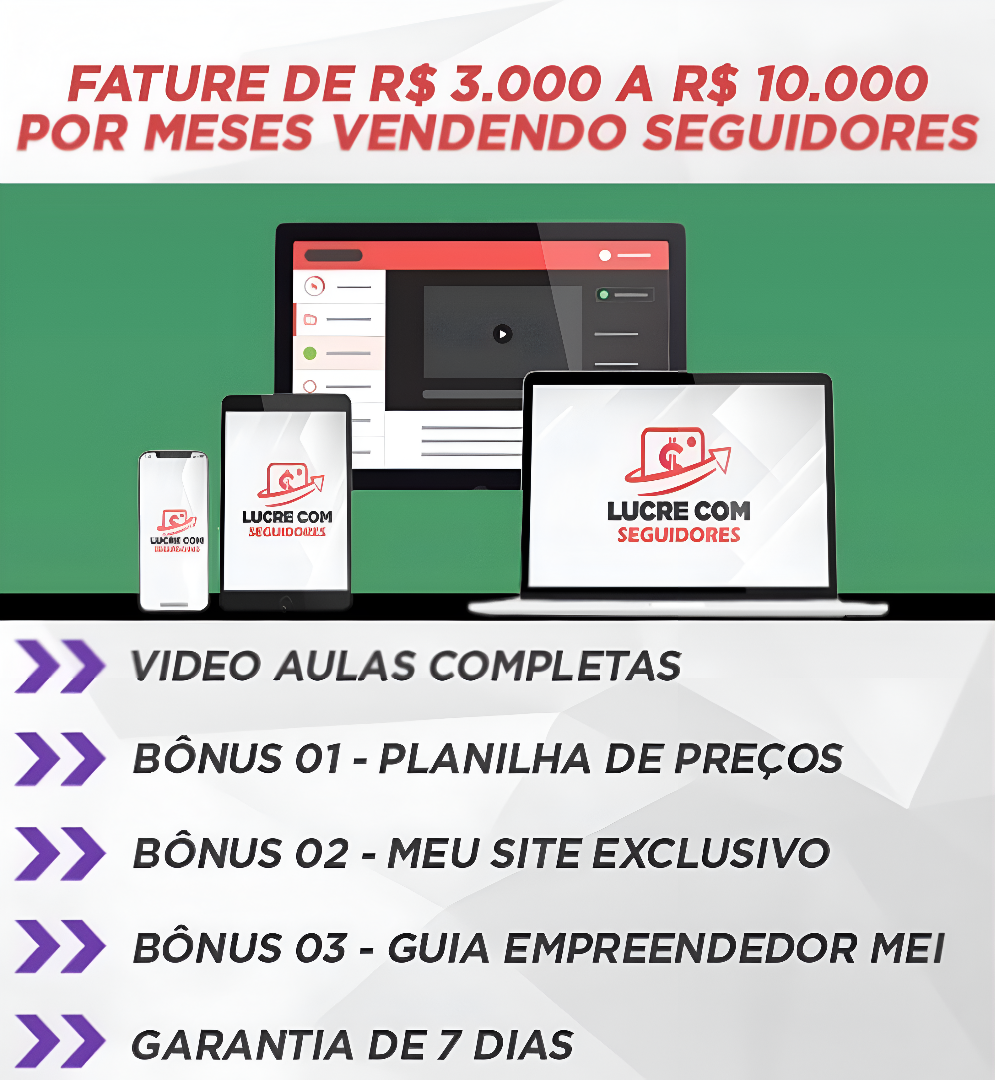 CURSO - LUCRE COM SEGUIDORES