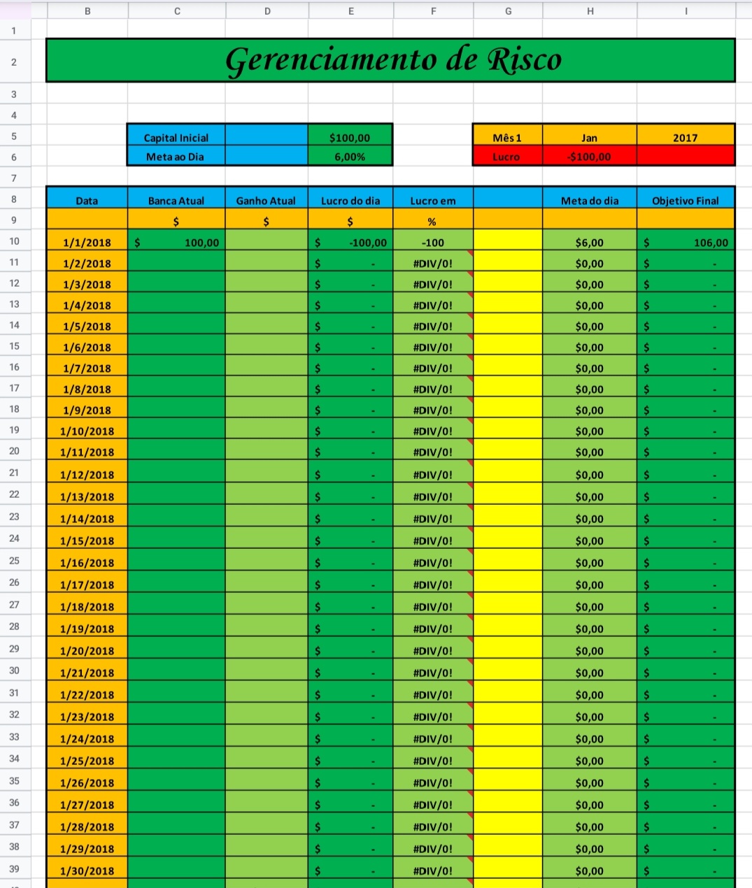 PLANILHA DE GERENCIAMENTO DE RISCO