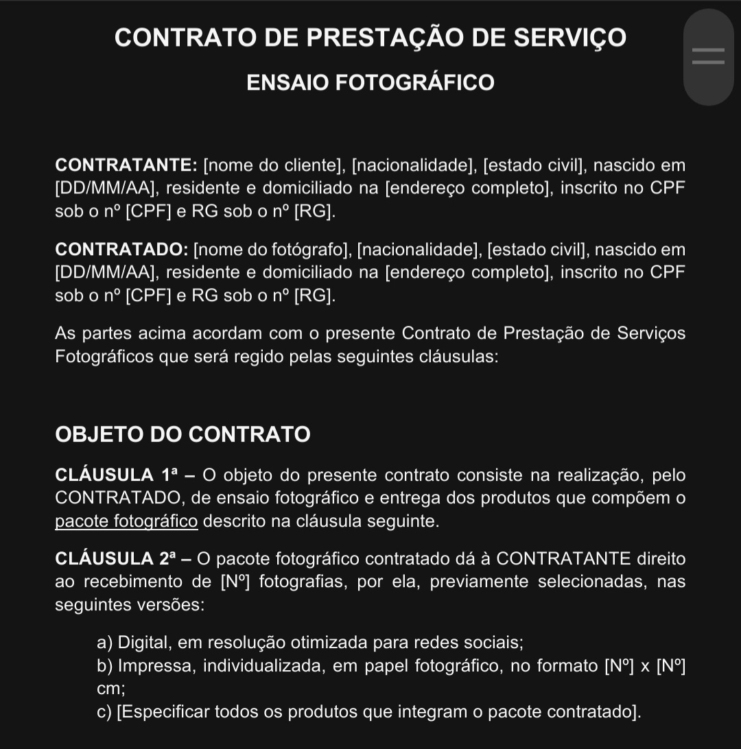 CONTRATO - ENSAIO FOTOGRÁFICO 1
